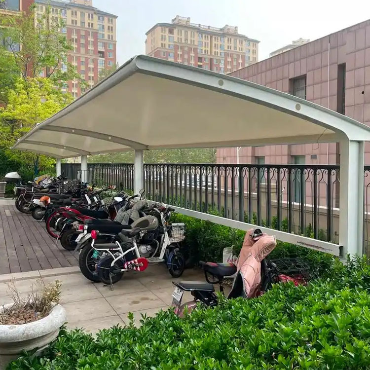 白银膜结构电动车棚